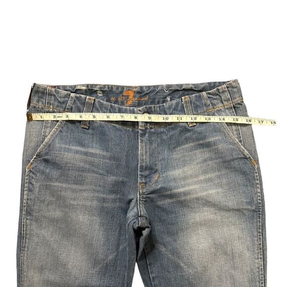 Vintage Y2K 7 for All Mankind 100% Cotton Flare Jeans Size 28 - Picture 10 of 16